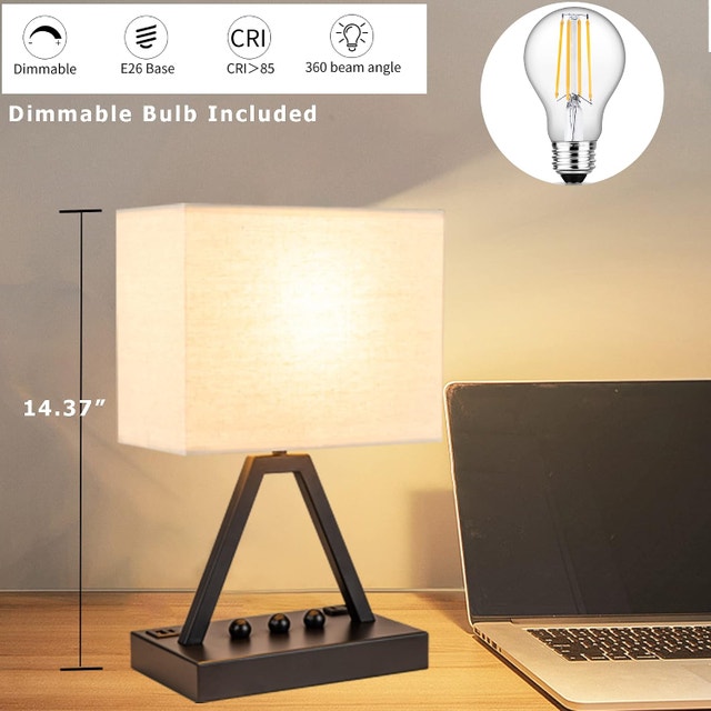 Touch Control Table Lamp, 3-Way Dimmable Desk Lamp with USB - photo 5