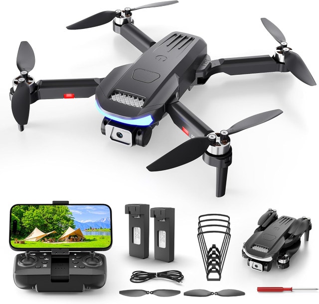 B15 Foldable 4K RC FPV Quadcopter with Camera, 2 Batteries