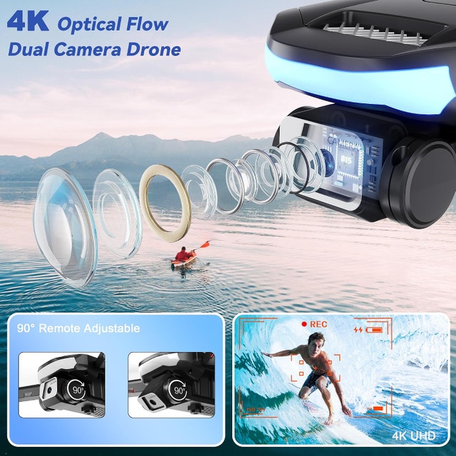 B15 Foldable 4K RC FPV Quadcopter with Camera, 2 Batteries - photo 2
