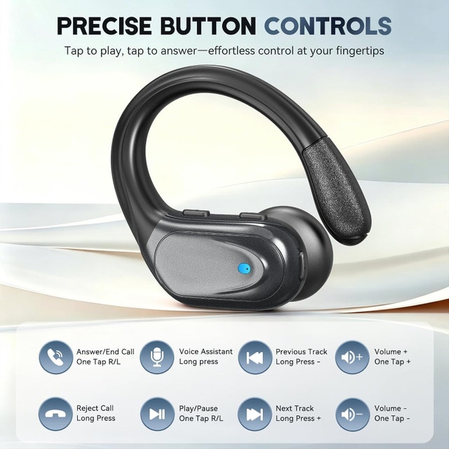 Wireless Earbuds, Bluetooth, 80h Playtime, LED Display, IPX7 - photo 3