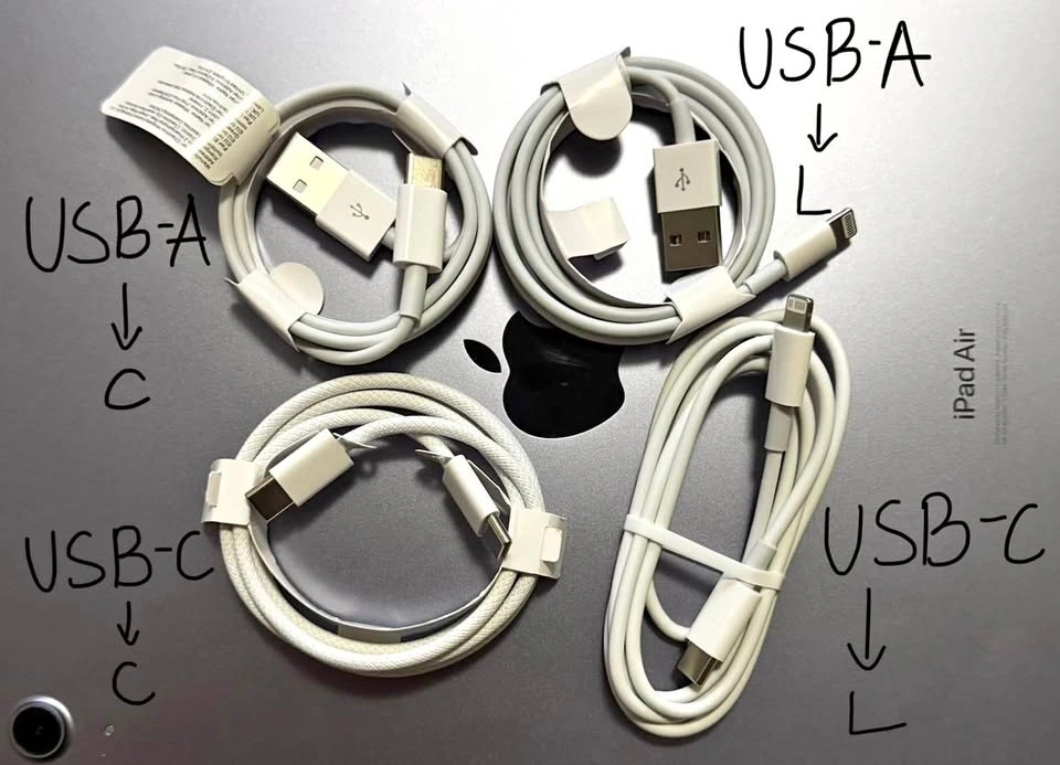 USB Cables $5 each *NEW* 1meter, 3.3ft long USB A, USB C, Lightn