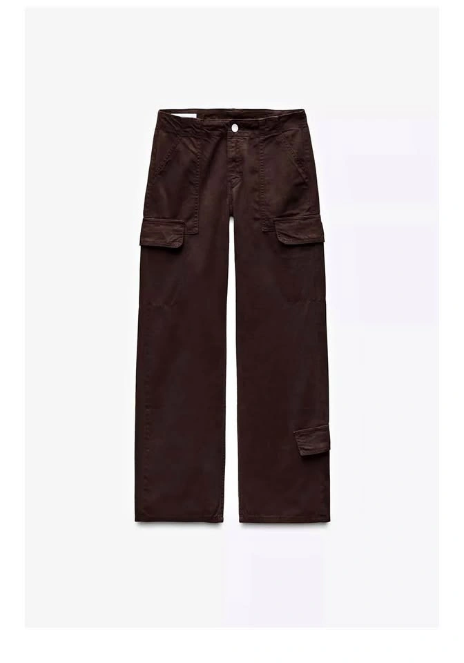 Zara MID WAIST ADJUSTABLE STRAP CARGO PANTS