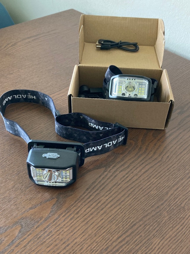 2 Pack Rechargeable LED Headlamps with Motion Sensor