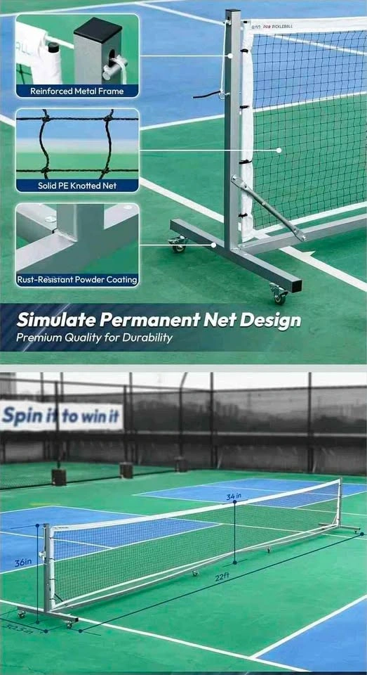 Pro Pickleball Net with Wheels, Tournament Regulation Size - photo 3