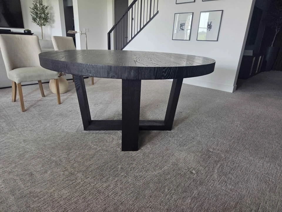 Restoration Hardware (RH) Antoccino Round Black Oak 60" Table - photo 4