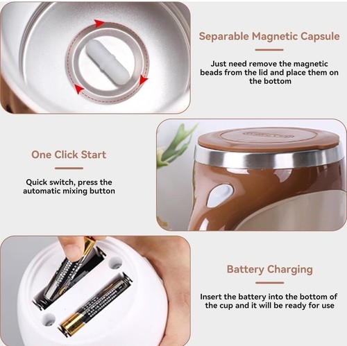 Self Stirring Coffee Mug Rechargeable Automatic Magnetic - photo 5