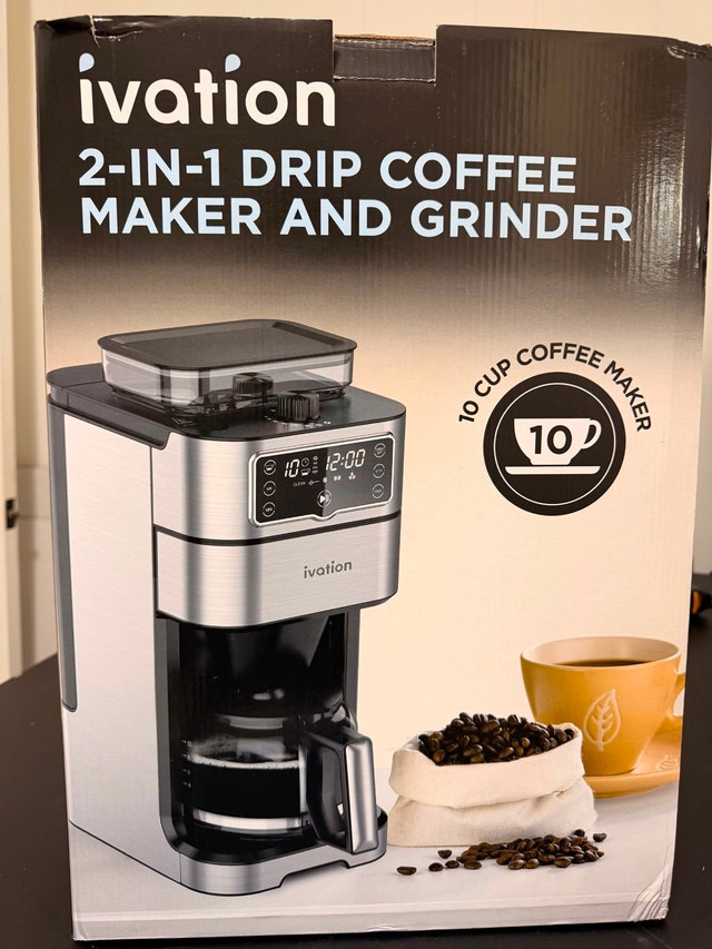 Ivation 2-in-1 Drip Coffee Maker and Grinder
