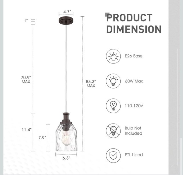 zeyu Modern Pendant Lights Kitchen Island 2 Pack - photo 3
