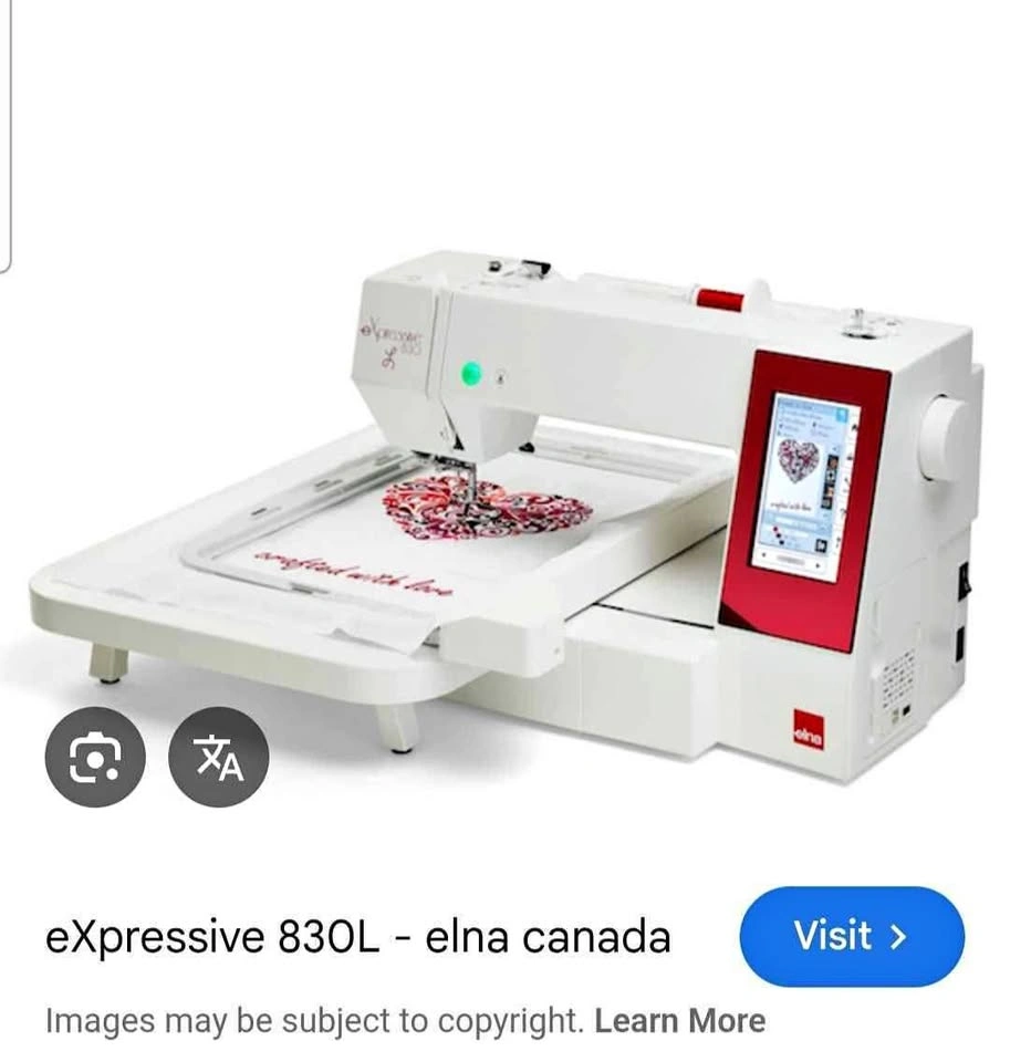 Elna Expressive 830 computerized embroidery machine