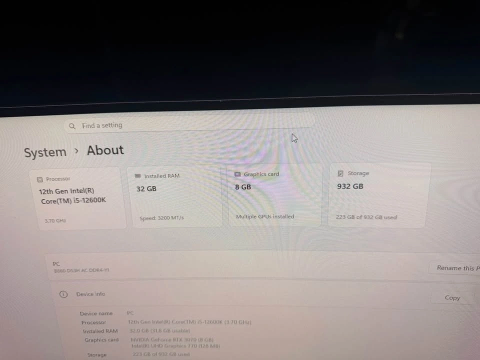 Custom Gaming PC - Intel i5 12600K - RTX 3070 - 32GB RAM - 1TB N - photo 2