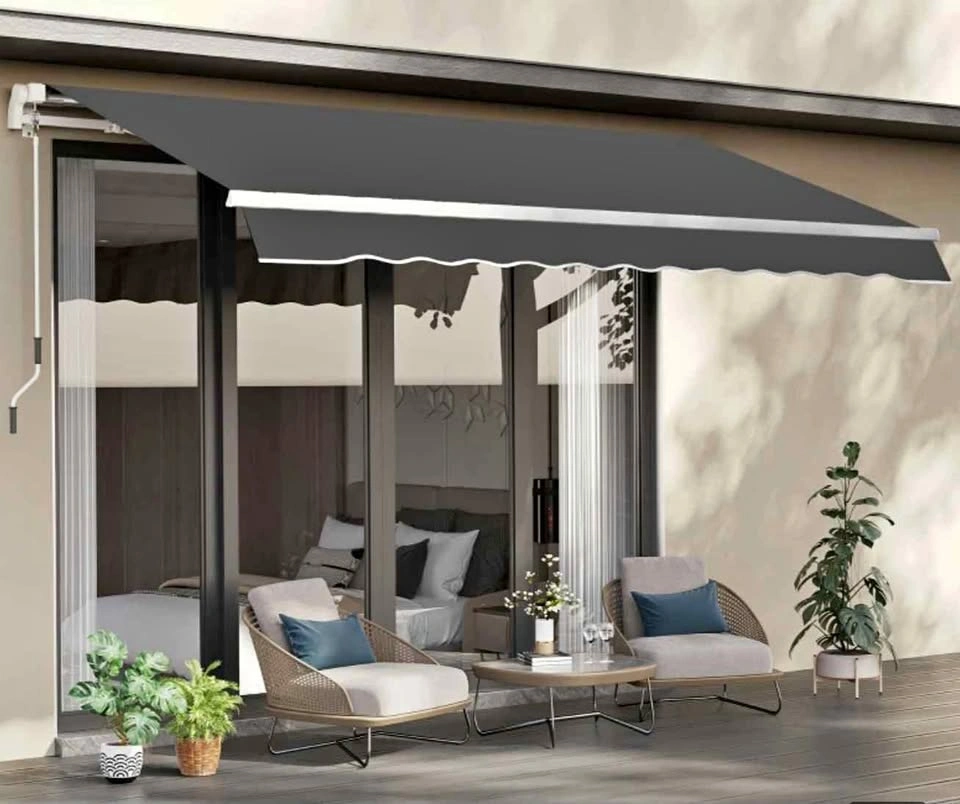 10 x 8' Outsunny Manual Retractable Awning 840-266V82CG