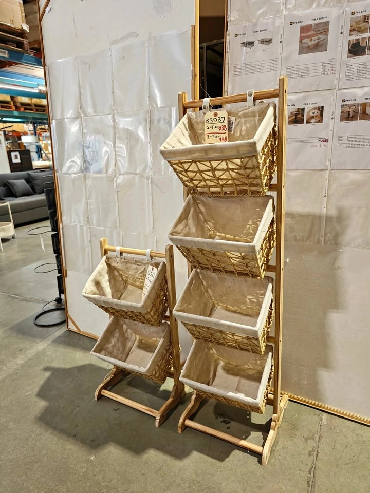 BS037 Sycamore Wood Floor-Standing Storage Rack