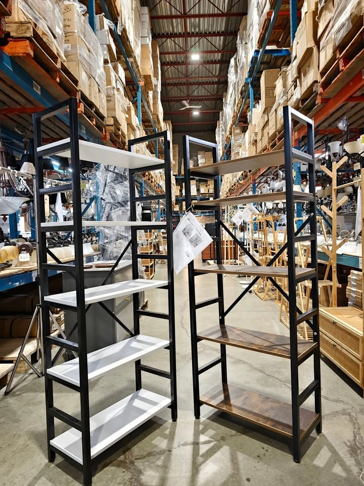 5-Tier Bookshelf, Modern Rustic Storage Organizer