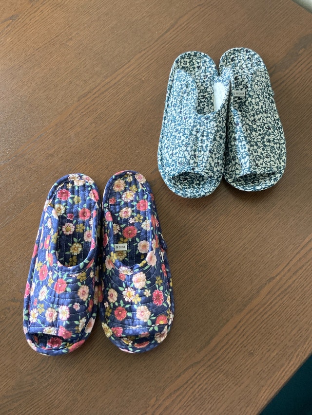2 Floral Slippers