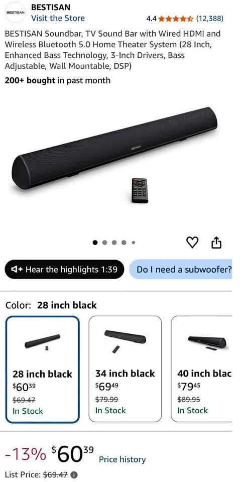 Bestian Soundbar/ Speaker