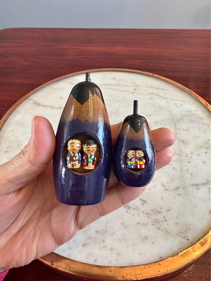 Japanese Miniature Wooden Kokeshi - Egg Plant