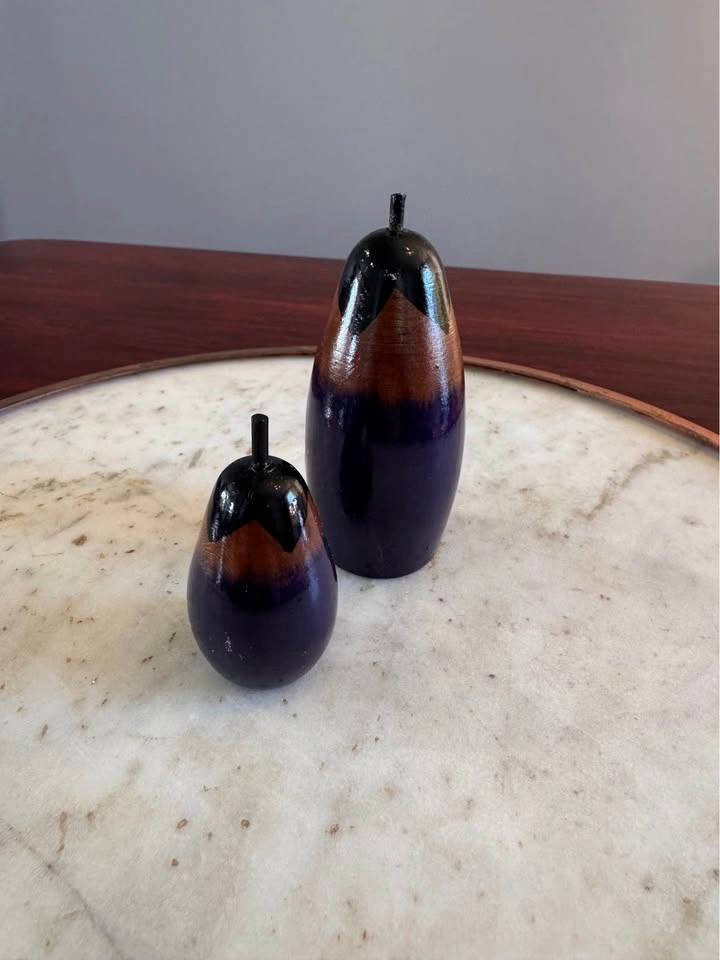 Japanese Miniature Wooden Kokeshi - Egg Plant - photo 4