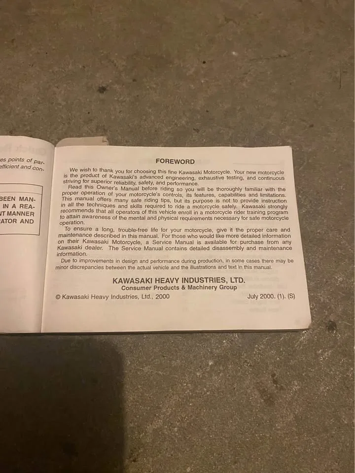 Original Kawasaki zx6r manual image indicator(2)