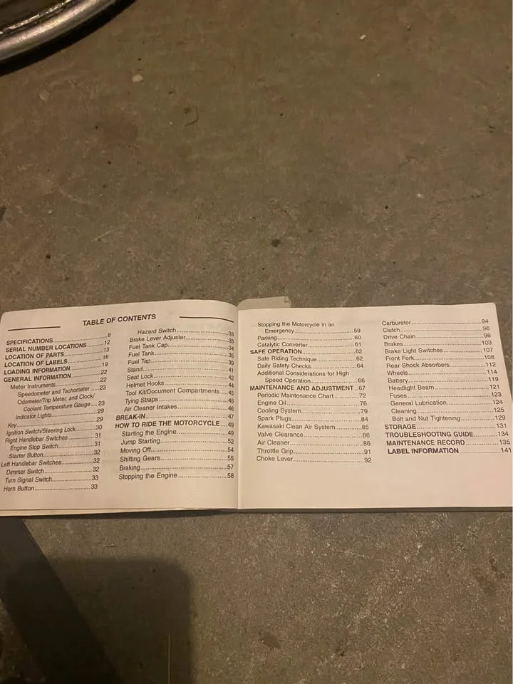 Original Kawasaki zx6r manual image indicator(4)