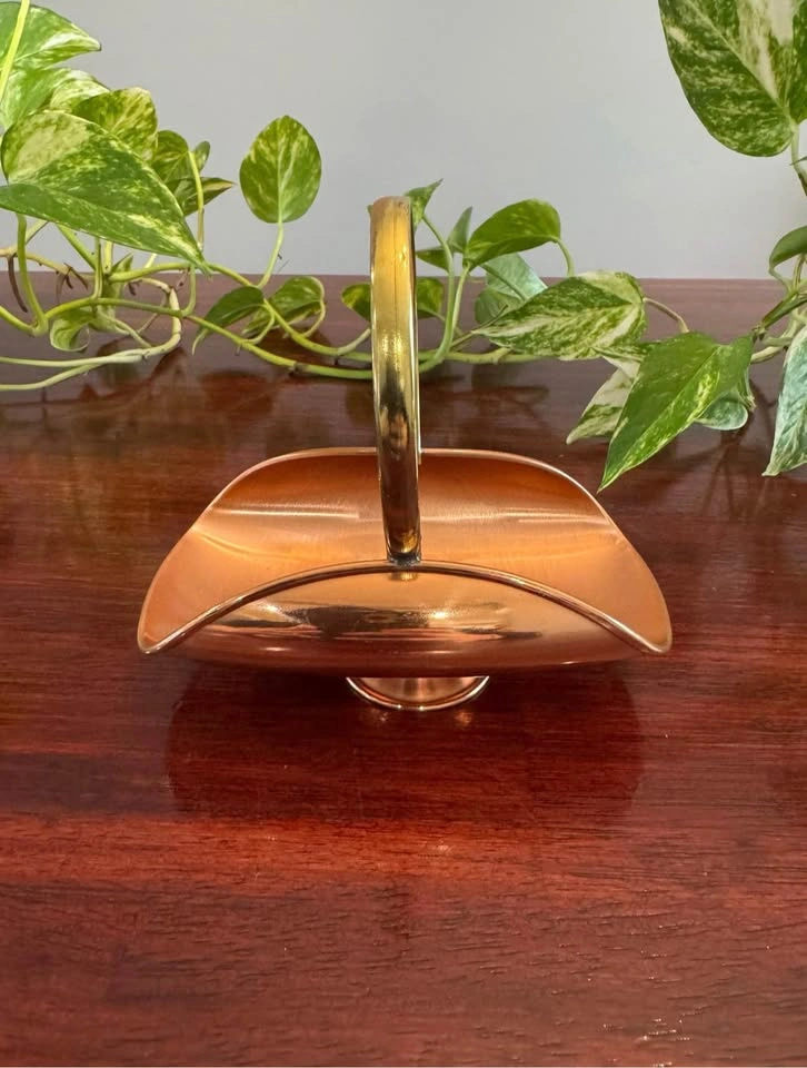 Vintage Copper Miniature Firewood Rack - Brass Handle - Lombard - photo 4