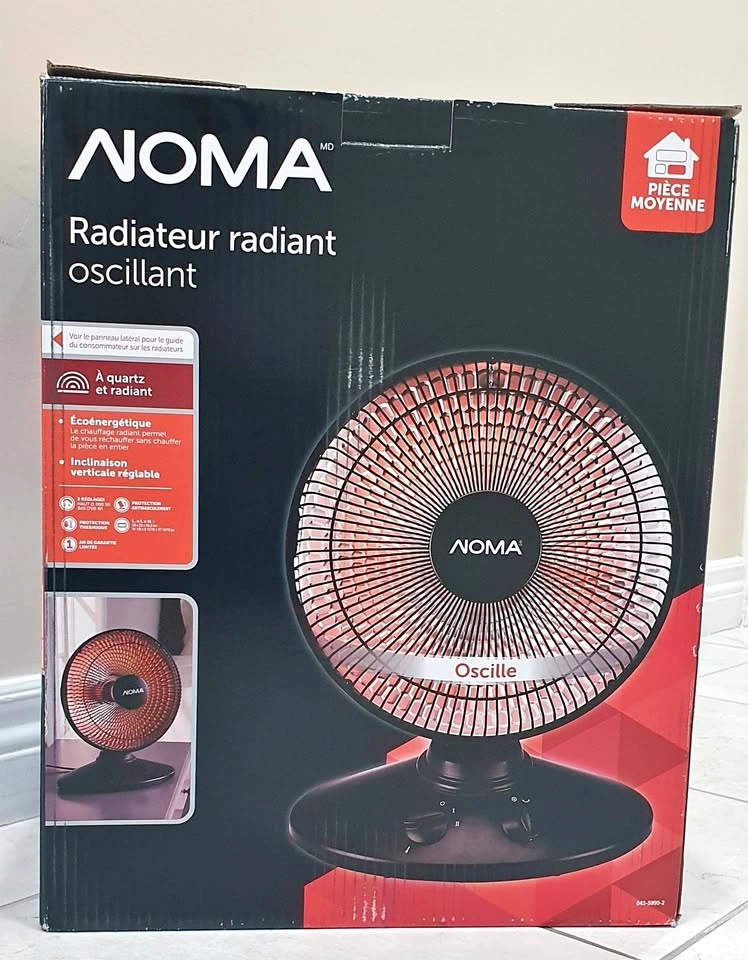NOMA Oscillating Radiant Space Heater – 1000W