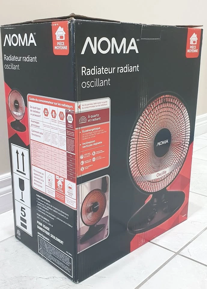 NOMA Oscillating Radiant Space Heater – 1000W - photo 2