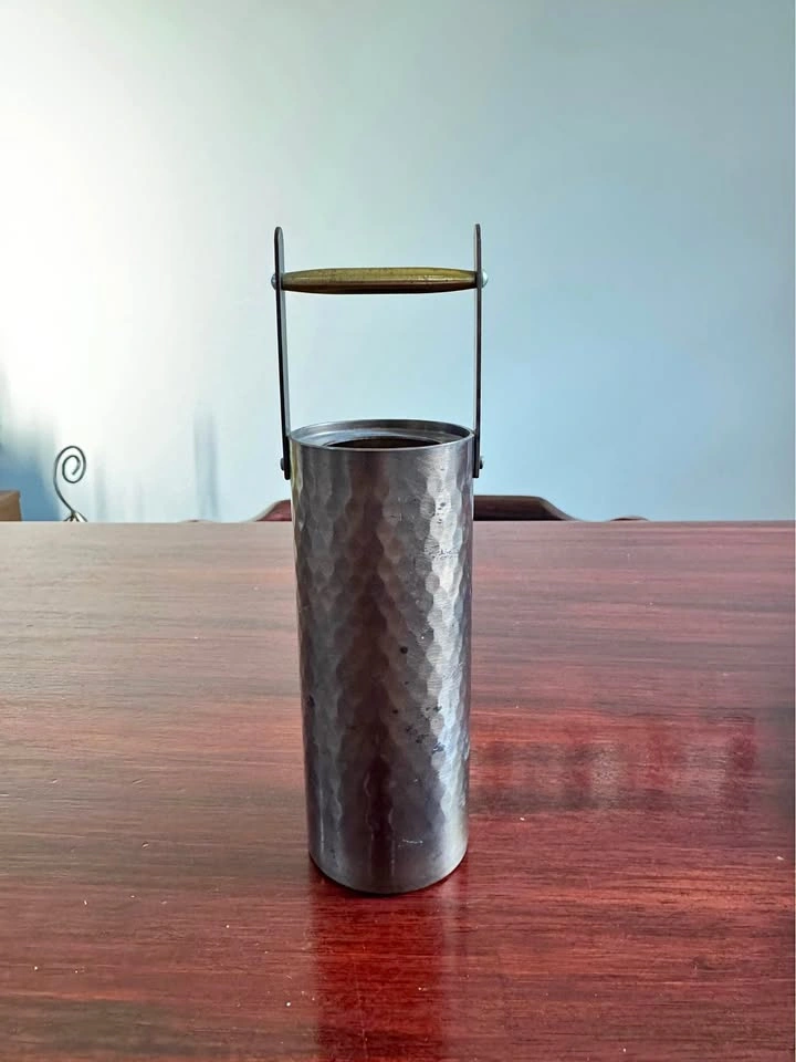 Pure Copper Blackened Finish Single-Flower Vase (Bucket Style)