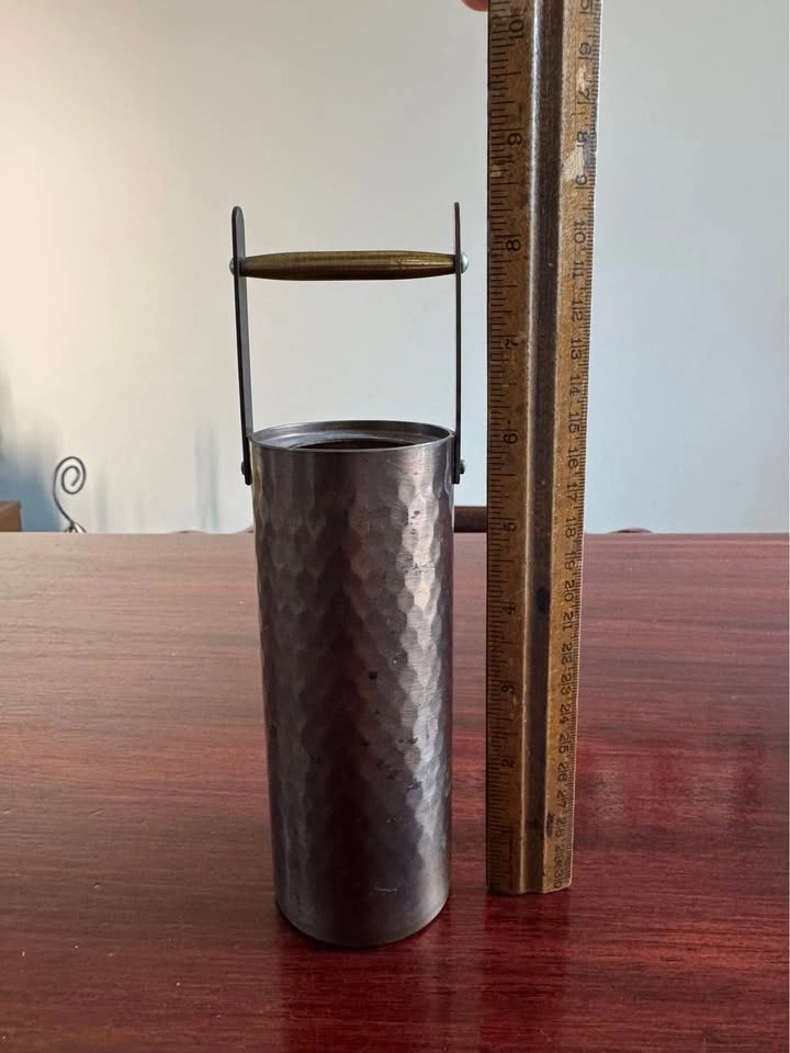 Pure Copper Blackened Finish Single-Flower Vase (Bucket Style) - photo 2