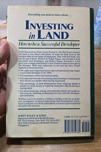 Investing in Land, Ralph & Robert Pisani, 1989, Hardcover - photo 2
