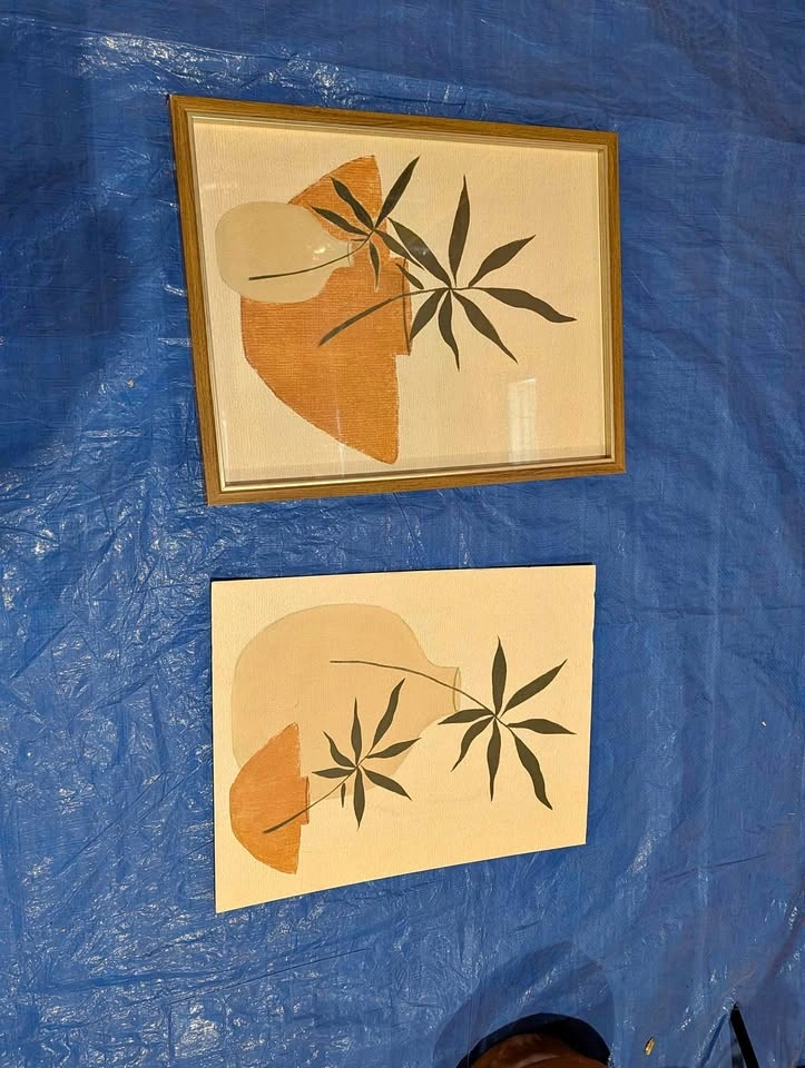 Set of 2 Abstract Botanical Wall Art Prints