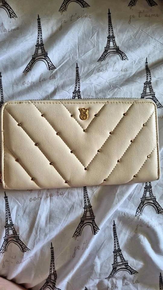 Victorias secret white and gold wallet