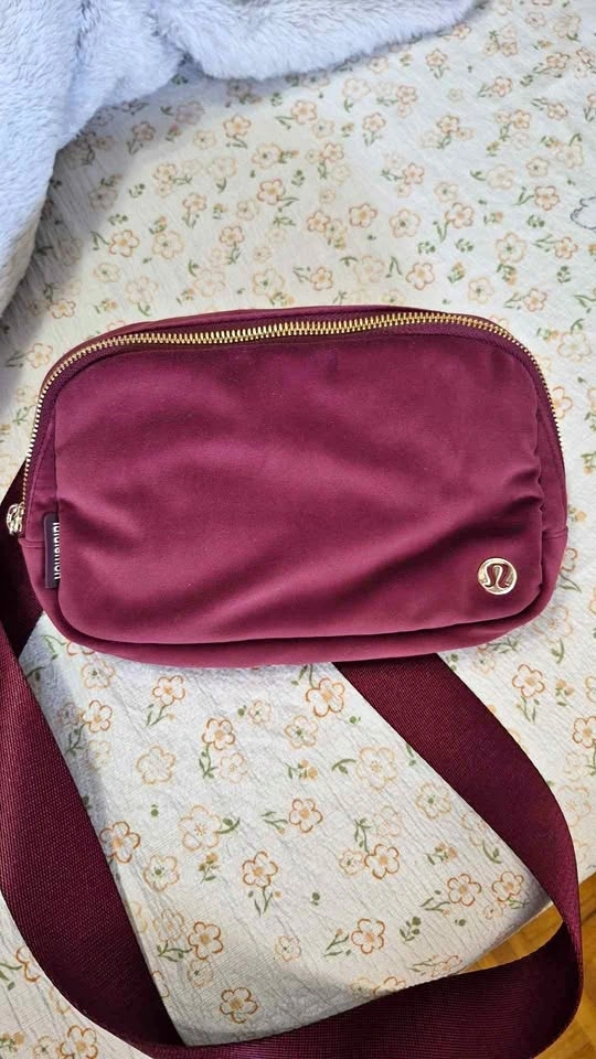 Velvet lululemon cross body bag