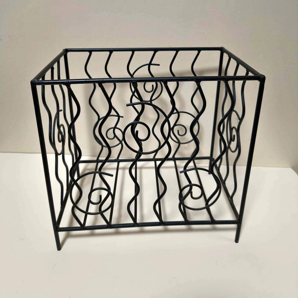 Black Metal Scroll Wire basket