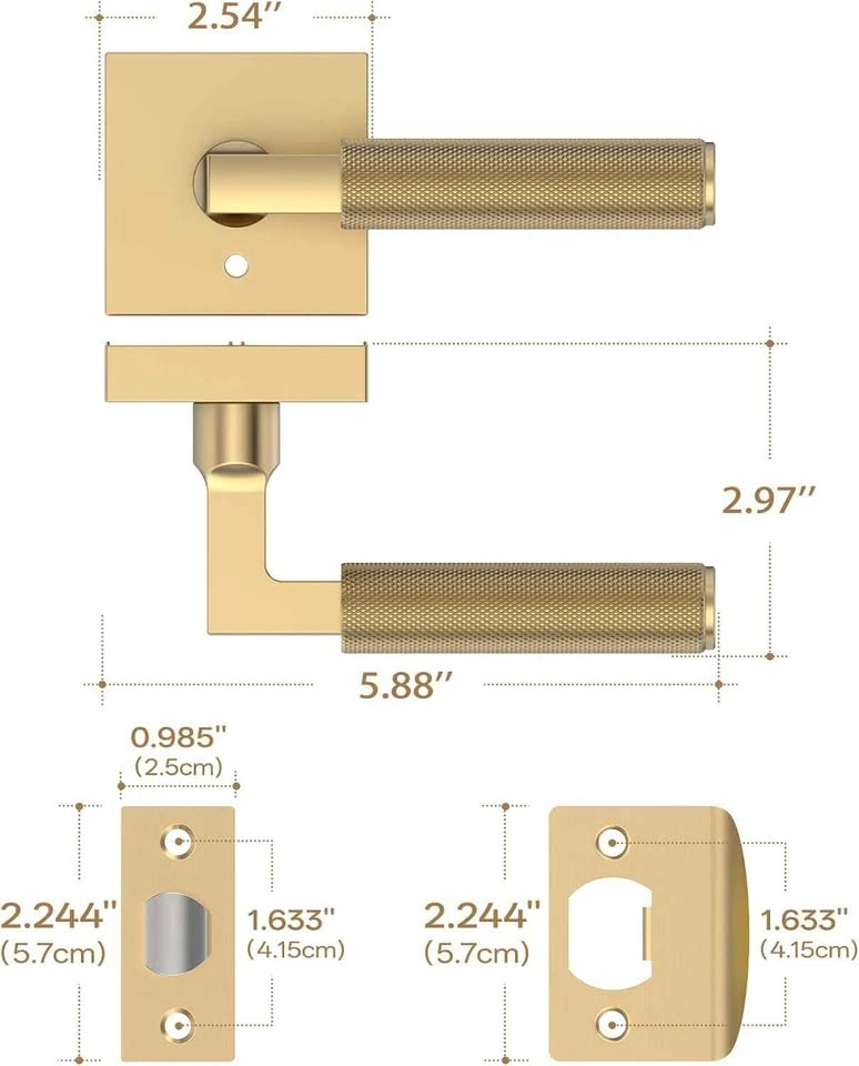 Amerdeco 3 Privacy Door Levers – Champagne Bronze - photo 2