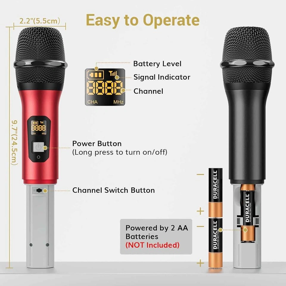TONOR Professional Wireless Dual Handheld Microphone System - photo 5