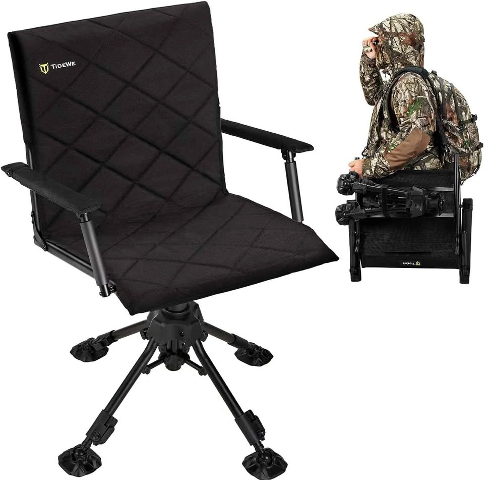TideWe 360-Degree Silent Swivel Hunting Chair (with Seat Cover)