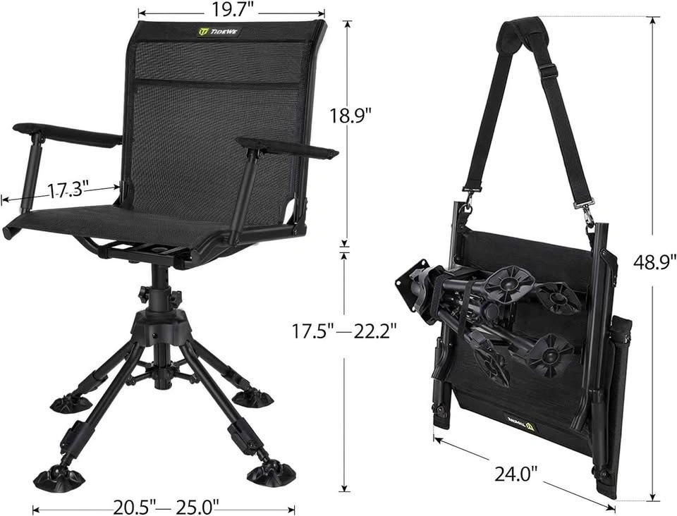 TideWe 360-Degree Silent Swivel Hunting Chair (with Seat Cover) - photo 5