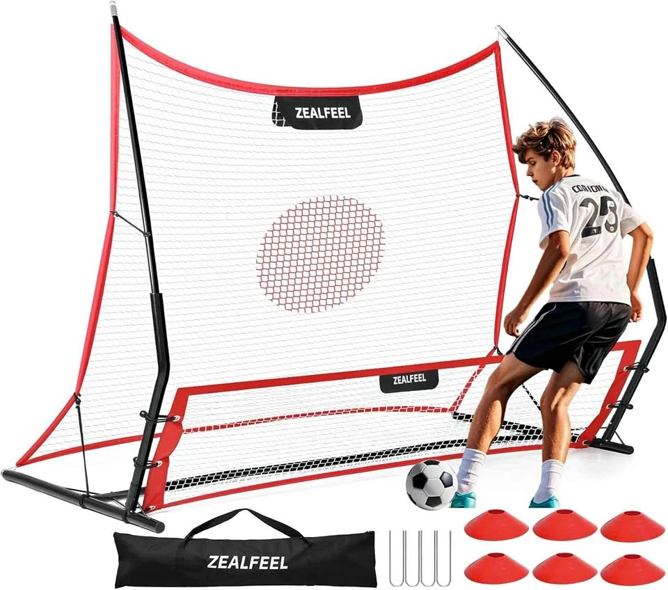 2-in-1 Soccer Rebounder Net (6'x4.7' Large & 6'x16" Small)