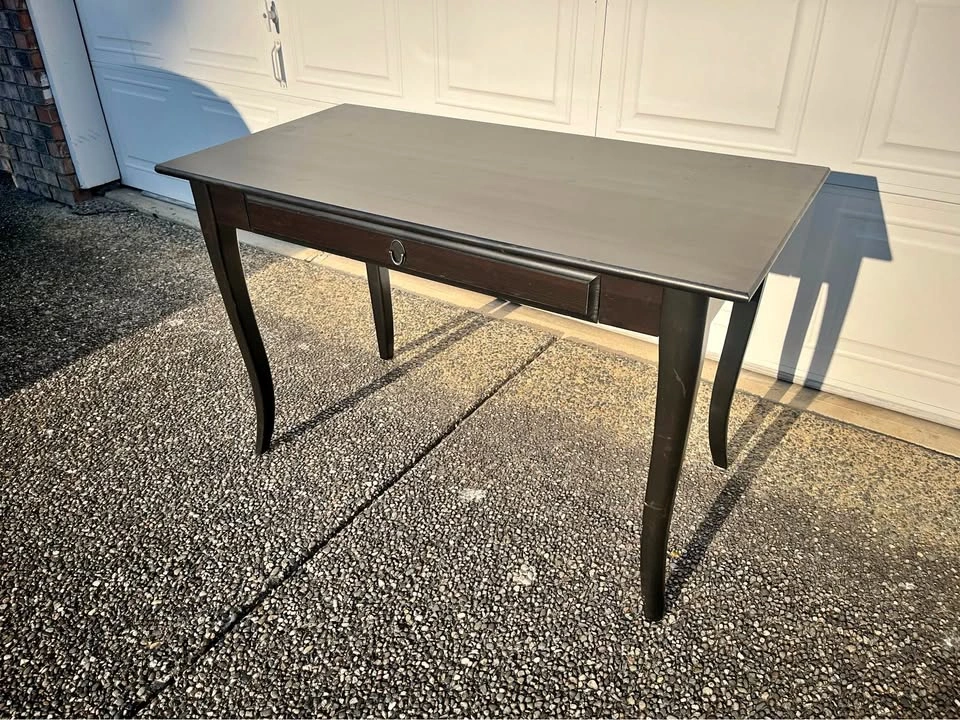 Ikea leksvik desk Dark Brown Wood Desk with Drawer
