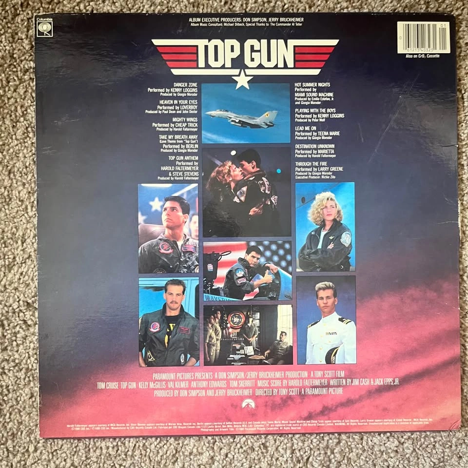 Top Gun Original Motion Picture Soundtrack Vinyl Record - photo 2