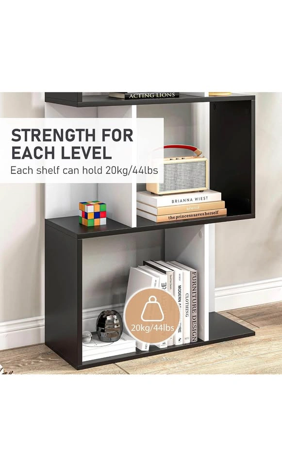 HOMCOM 5-Tier Geometric S-Shaped Bookshelf - photo 4