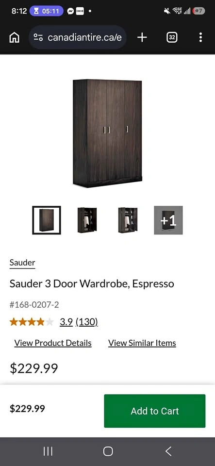 3 door wardrobe