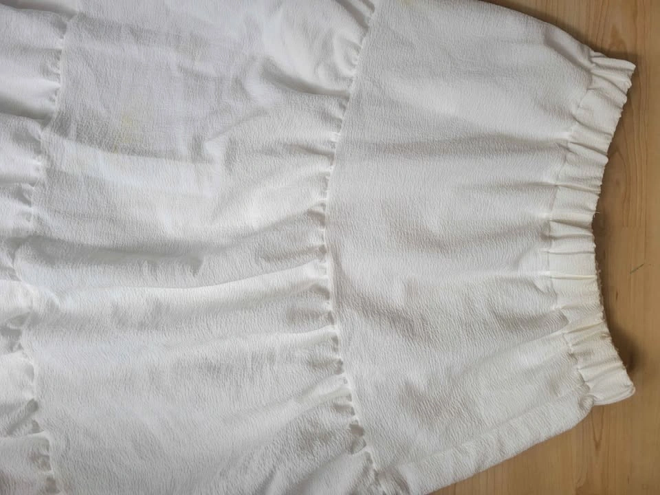 White Tiered Textured Midi Skirt - photo 3
