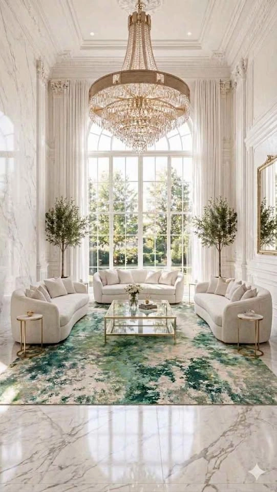 6x9 WASHABLE CREAM WATERCOLOR RUG
