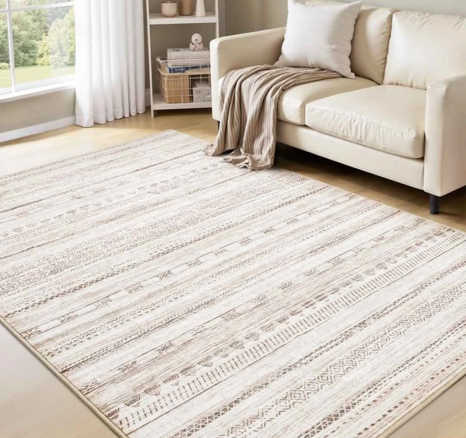 Washable Nordic beige brown rug 🤎 🆕 SEALED - photo 2