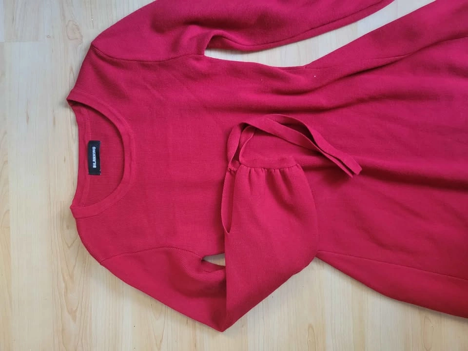 Bilanxing Red Long-Sleeve Knit Dress - photo 2