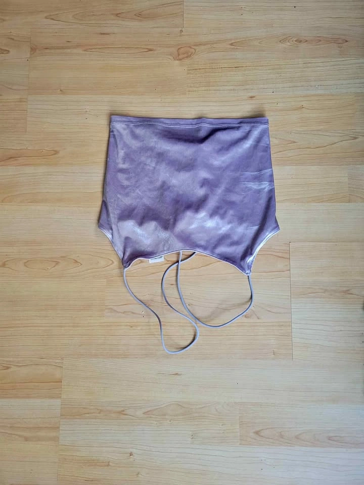 Garage Velvet Lace-Up Crop Top