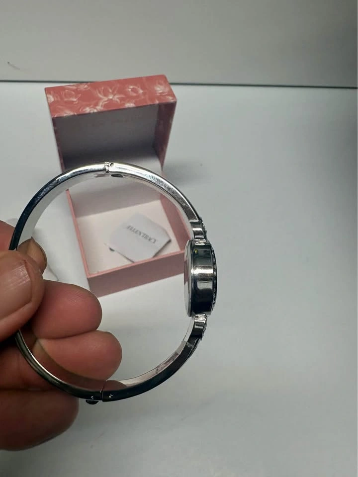 Ellen Tracy Silver Tone Mini Bangle Watch & Matching Bracelet Se - photo 5
