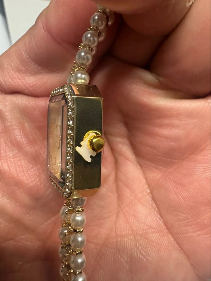 Rachel Zoe Crystal Bezel Pearl Bracelet Watch - New In Box - photo 5