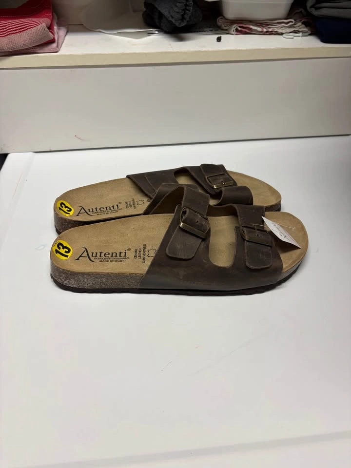 NWT Autenti Men’s Genuine Leather Sandals Size 12- Made in Spain - photo 2